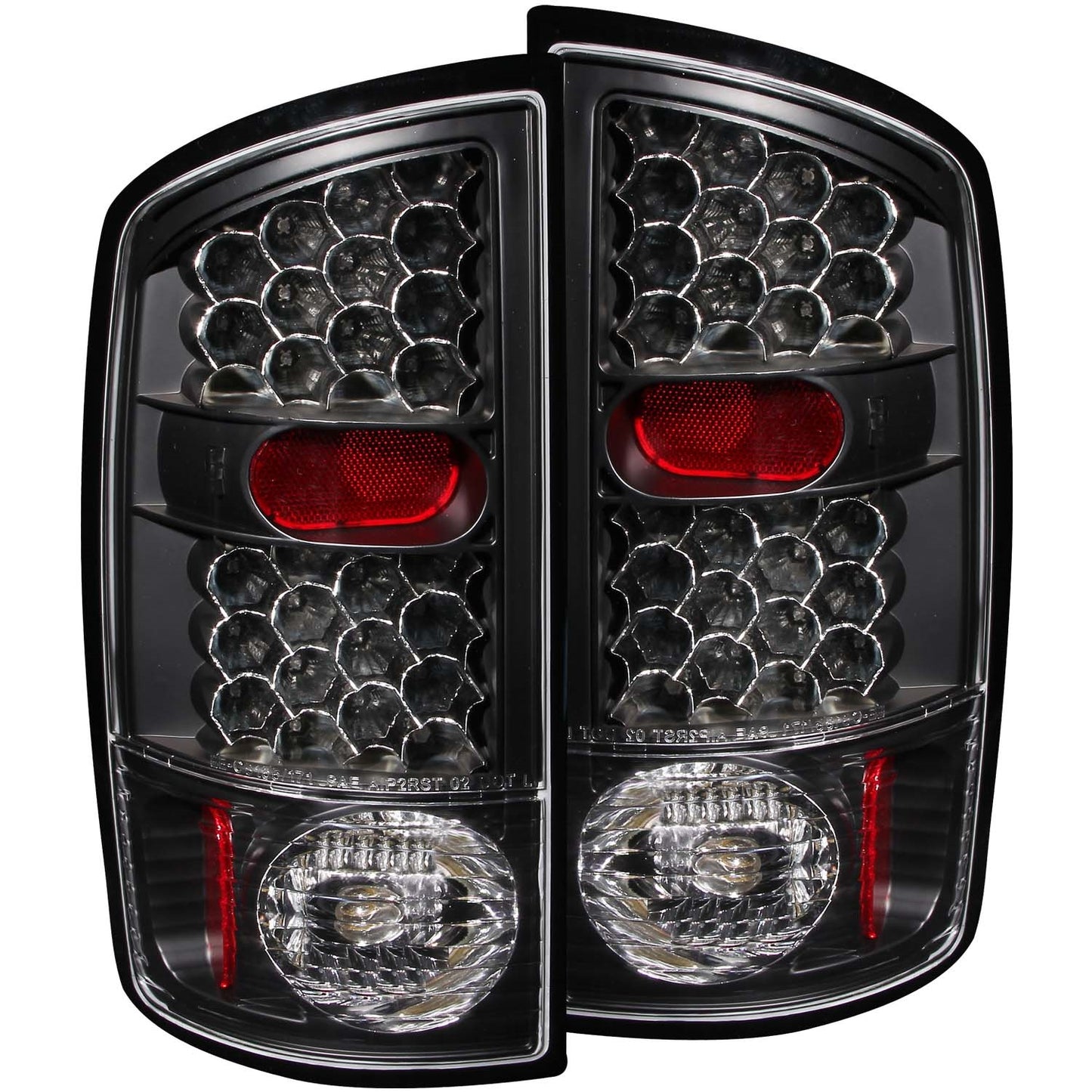 Anzo USA | LED Tail Light Assembly LED Clear Lens Black Housing Pair | Fits Ram 1500 | 311018