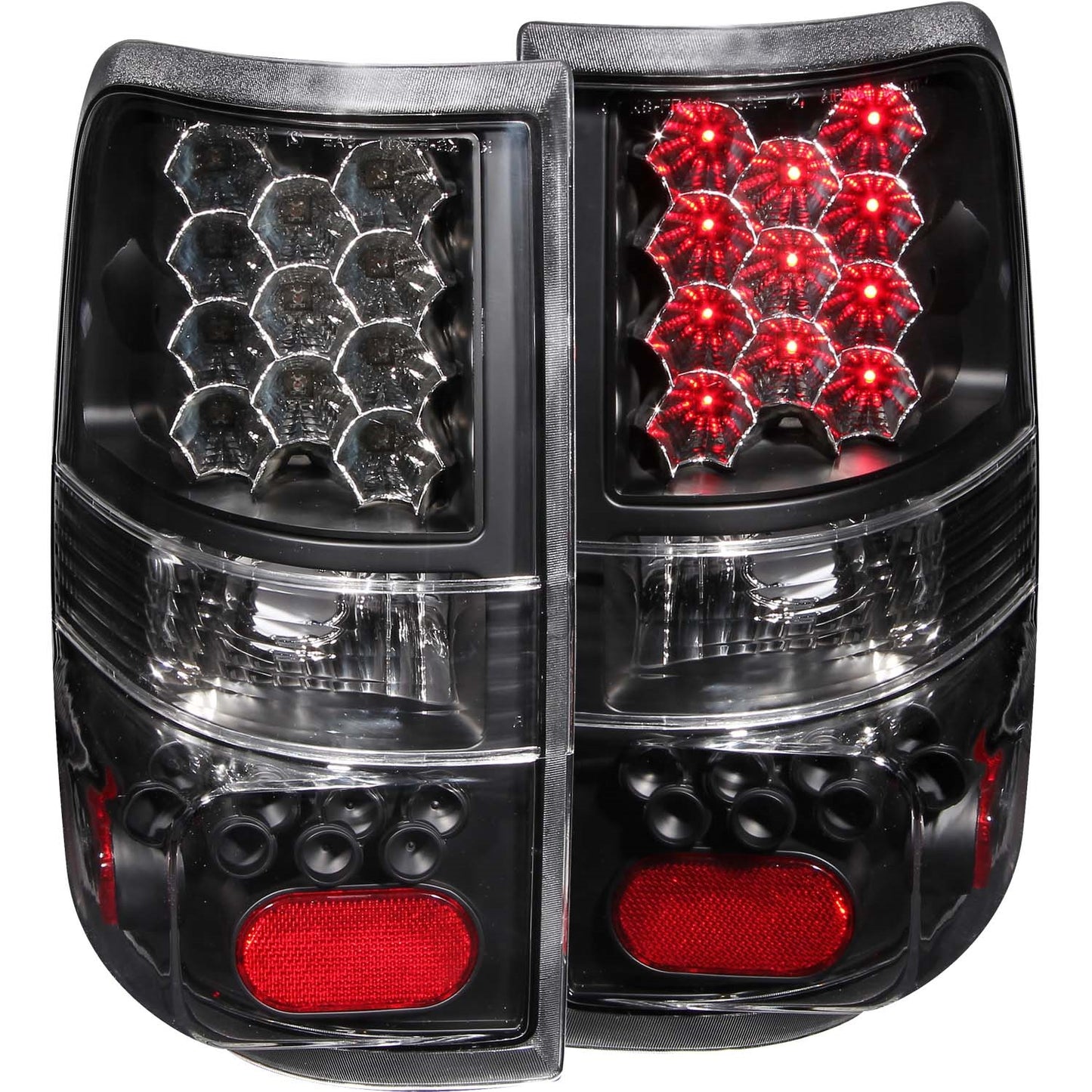 Anzo USA | LED Tail Light Assembly LED Clear Lens Black Housing Pair | Fits F-150 | 311024