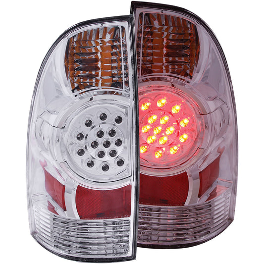 Anzo USA | Tail Light Assembly LED Clear Lens Chrome Housing Pair | Fits Tacoma | 311041