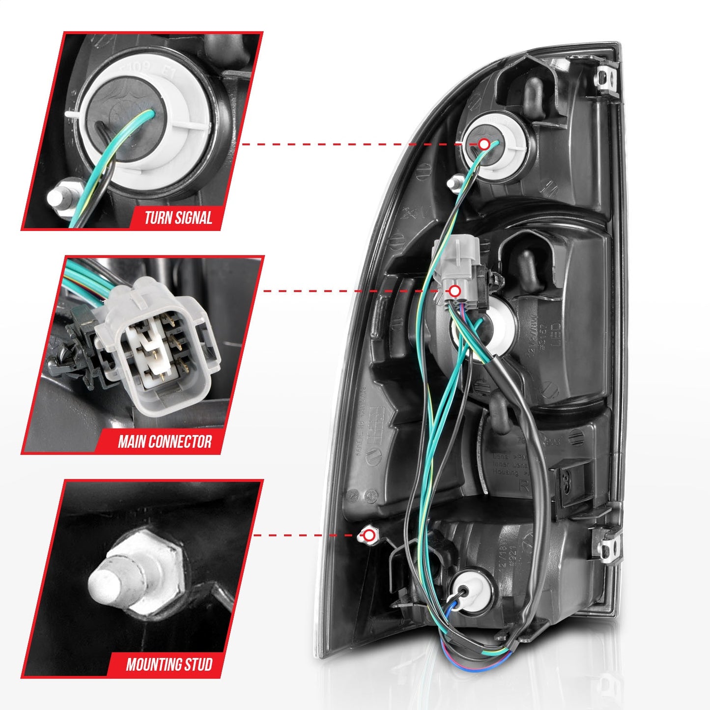 Anzo USA | LED Tail Light Assembly LED Clear Lens Black Housing Pair | Fits Tacoma | 311042