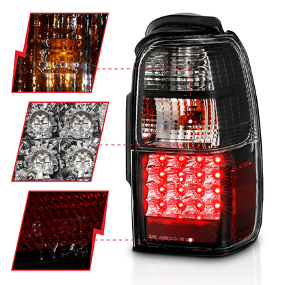 Anzo USA | LED Tail Light Assembly LED Clear Lens Black Housing Pair | Fits 4Runner | 311099