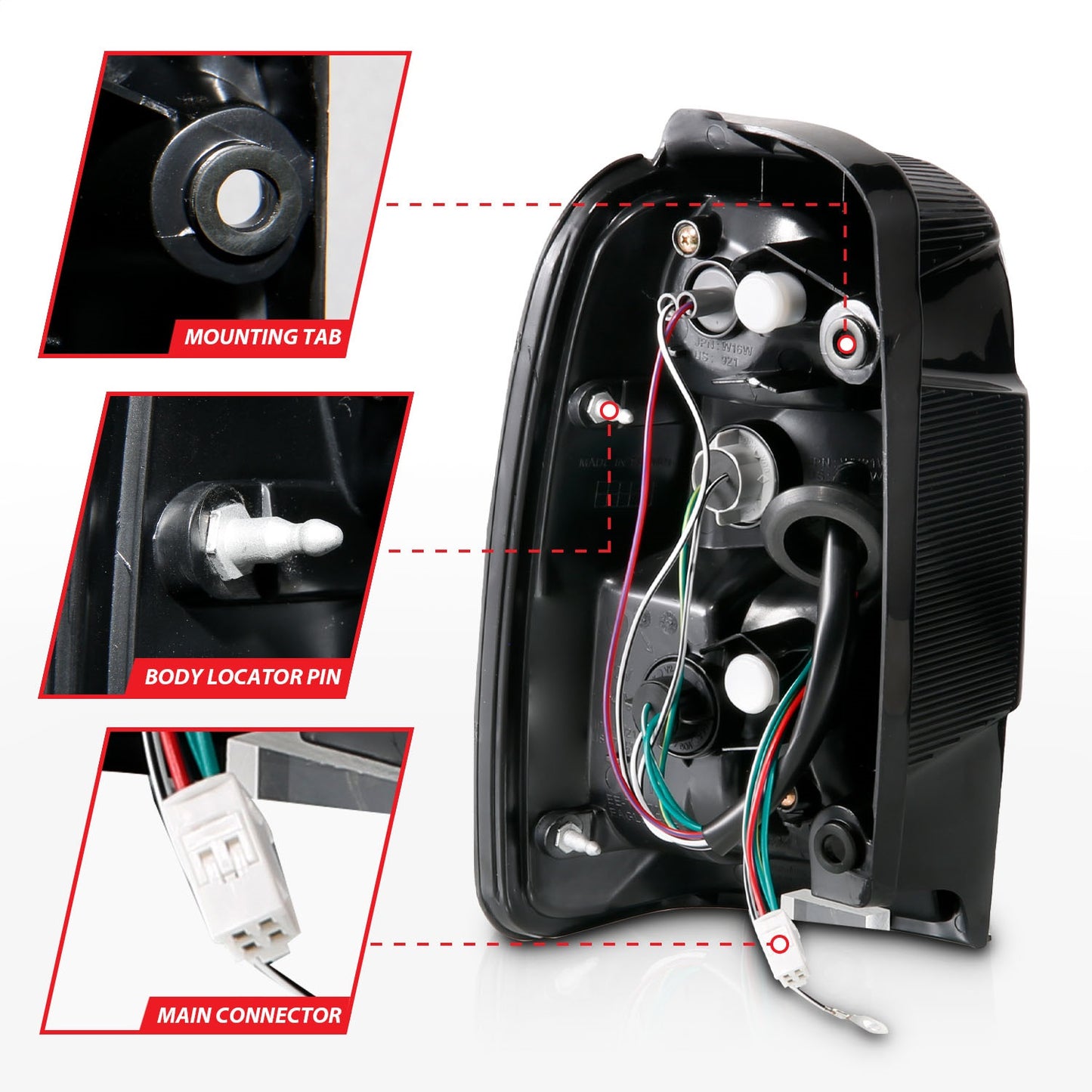 Anzo USA | LED Tail Light Assembly LED Clear Lens Black Housing Pair | Fits 4Runner | 311099