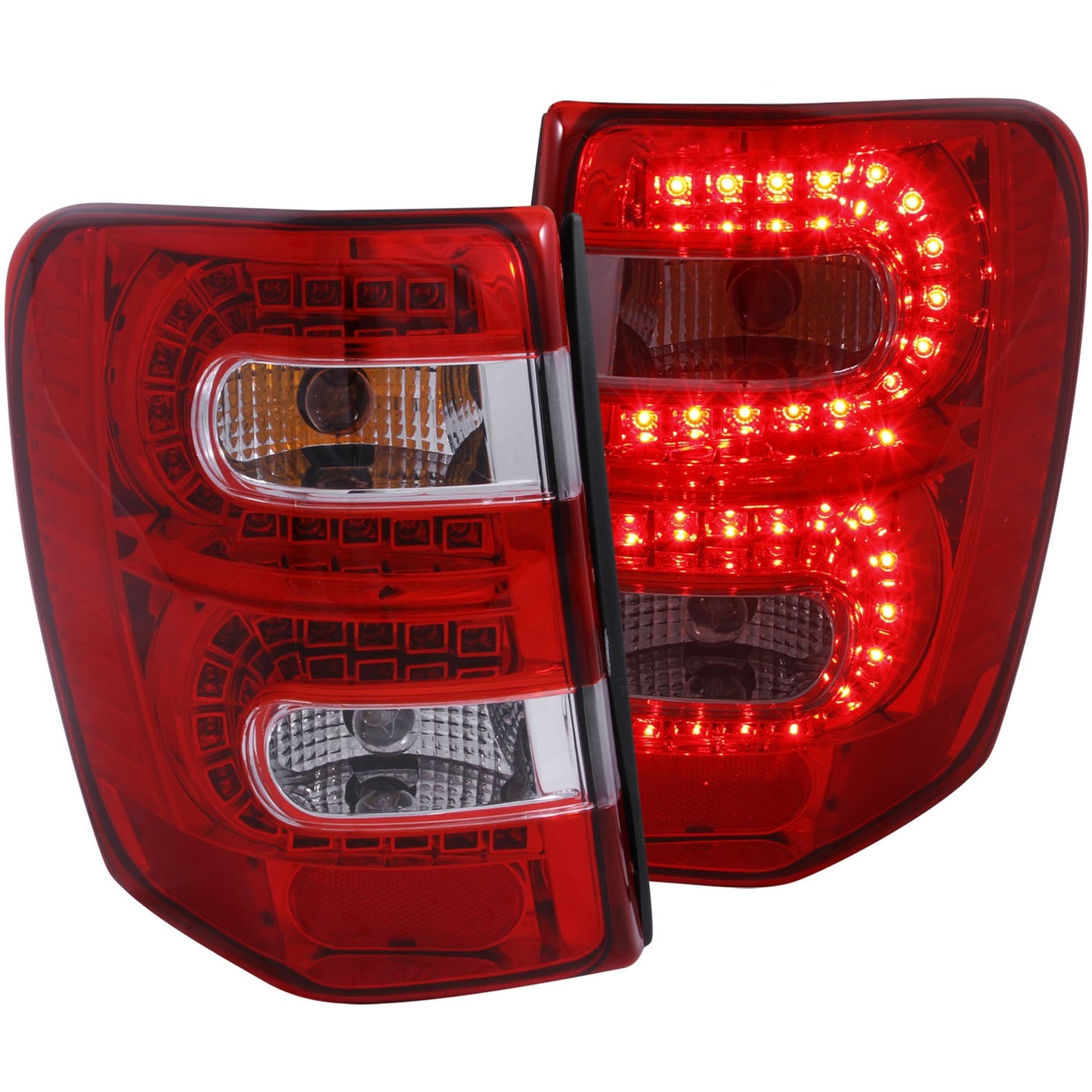 Anzo USA | LED Tail Light Assembly LED Red/Clear Lens Pair | Fits Grand Cherokee | 311150