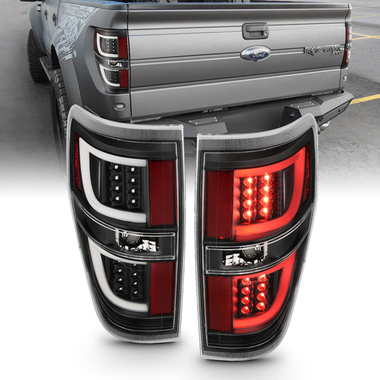 Anzo USA | LED Tail Light Assembly LED Red/Clear Lens Black Housing Pair | Fits F-150 | 311257