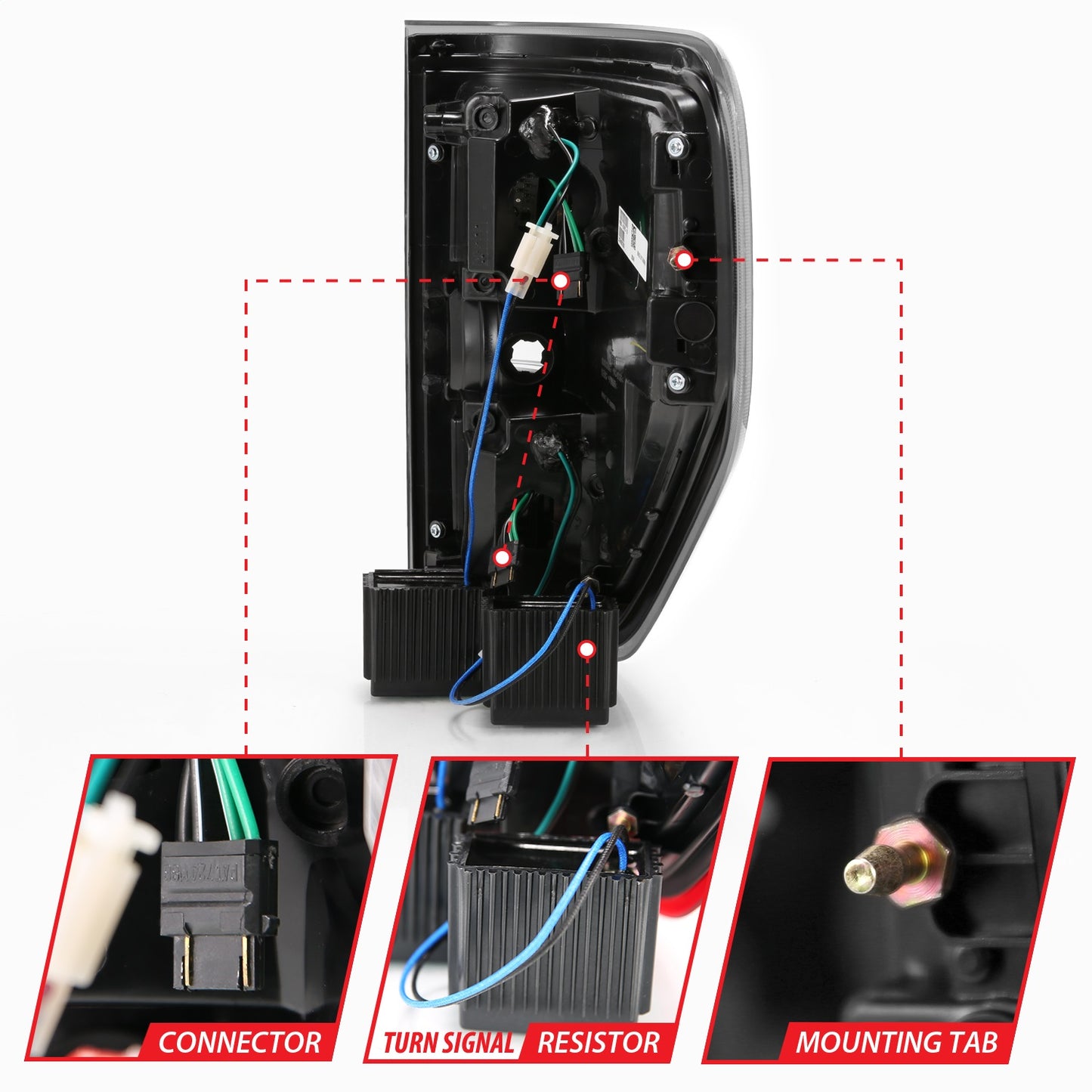 Anzo USA | LED Tail Light Assembly LED Red/Clear Lens Black Housing Pair | Fits F-150 | 311257