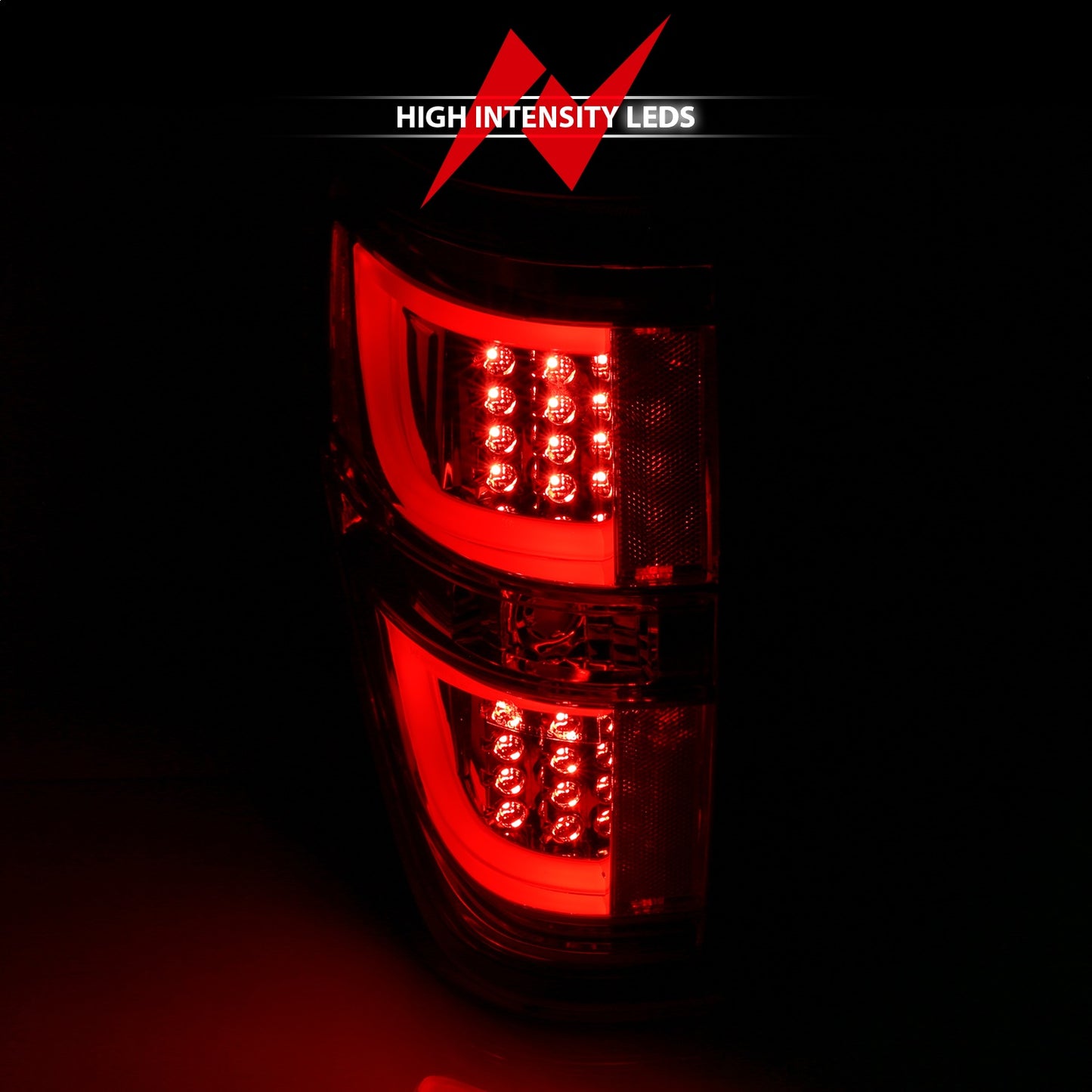 Anzo USA | LED Tail Light Assembly LED Red/Clear Lens Black Housing Pair | Fits F-150 | 311257