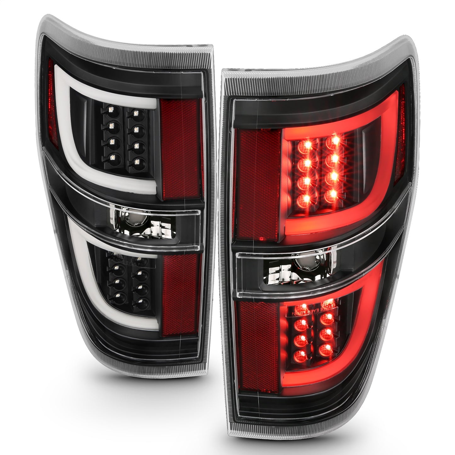 Anzo USA | LED Tail Light Assembly LED Red/Clear Lens Black Housing Pair | Fits F-150 | 311257