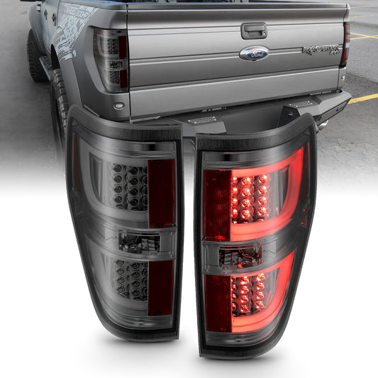 Anzo USA | LED Tail Light Assembly LED Red/Smoke Lens Black Housing Pair | Fits F-150 | 311258