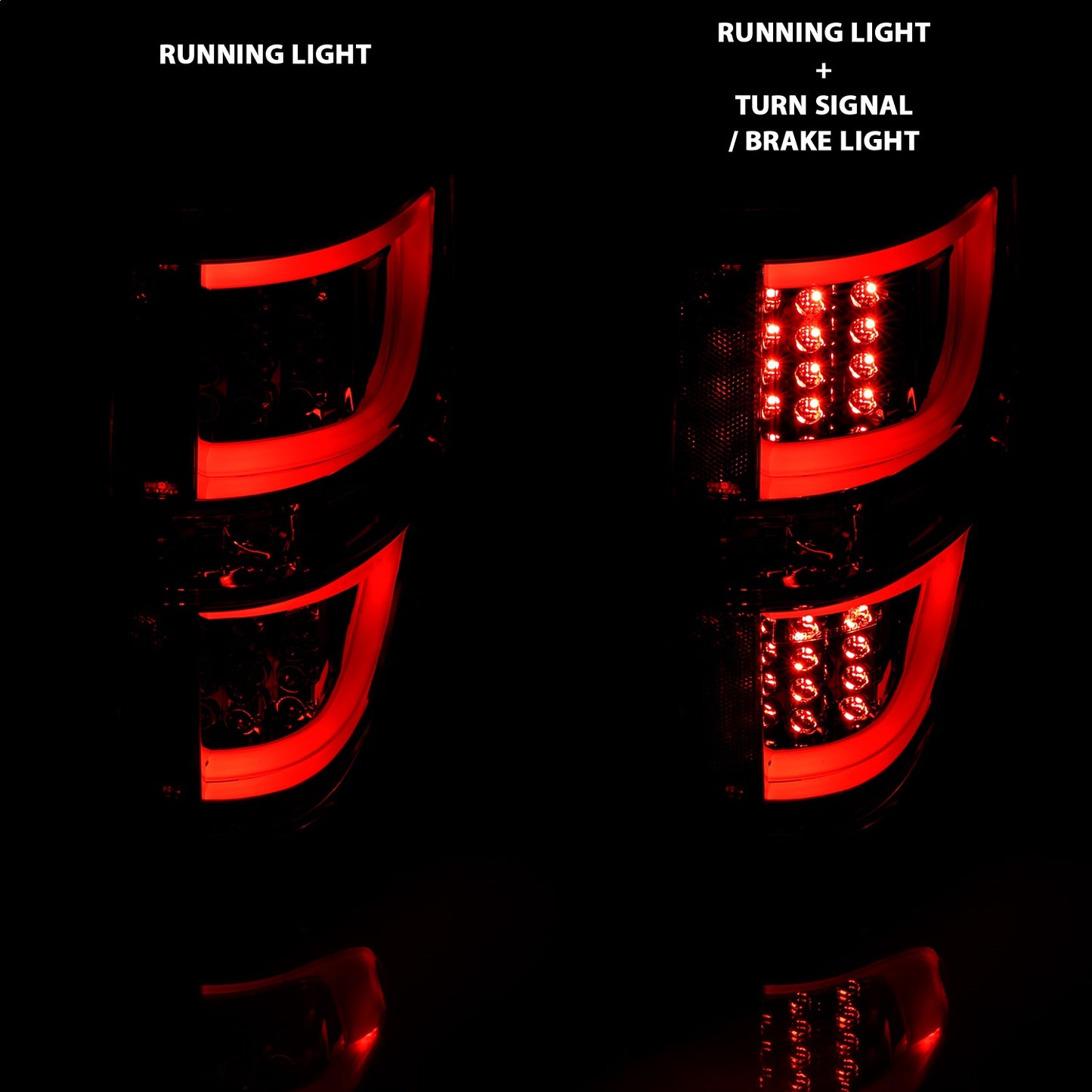 Anzo USA | LED Tail Light Assembly LED Red/Smoke Lens Black Housing Pair | Fits F-150 | 311258