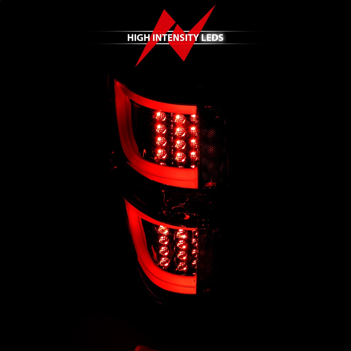 Anzo USA | LED Tail Light Assembly LED Red/Smoke Lens Black Housing Pair | Fits F-150 | 311258