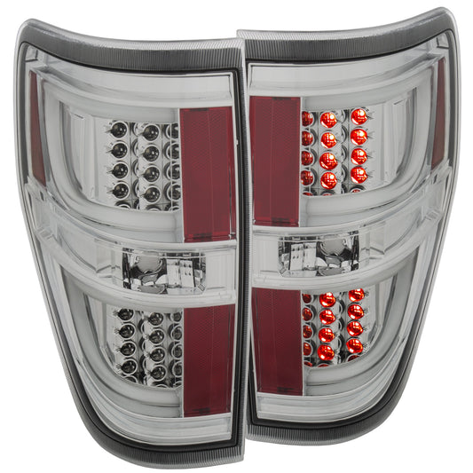 Anzo USA | LED Tail Light Assembly LED Red/Clear Chrome Housing Pair | Fits F-150 | 311259