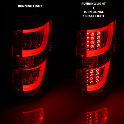 Anzo USA | LED Tail Light Assembly LED Red/Clear Lens Chrome Housing Pair | Fits F-150 | 311260