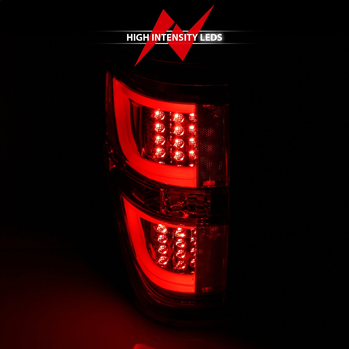 Anzo USA | LED Tail Light Assembly LED Red/Clear Lens Chrome Housing Pair | Fits F-150 | 311260