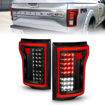 Anzo USA | LED Tail Light Assembly LED Clear Lens Black Housing Pair | Fits F-150 | 311261