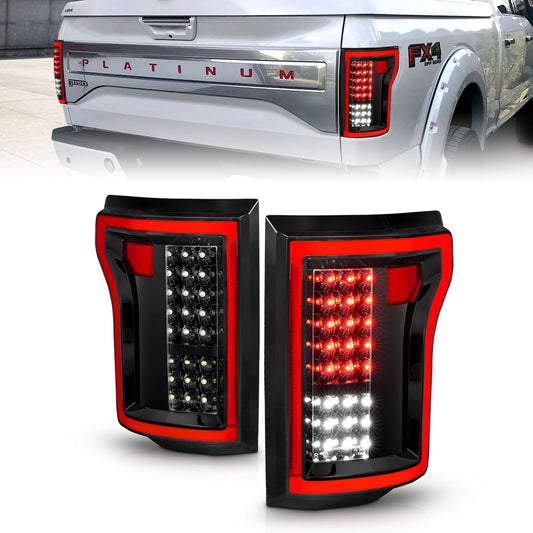 Anzo USA | LED Tail Light Assembly LED Clear Lens Black Housing Pair | Fits F-150 | 311261