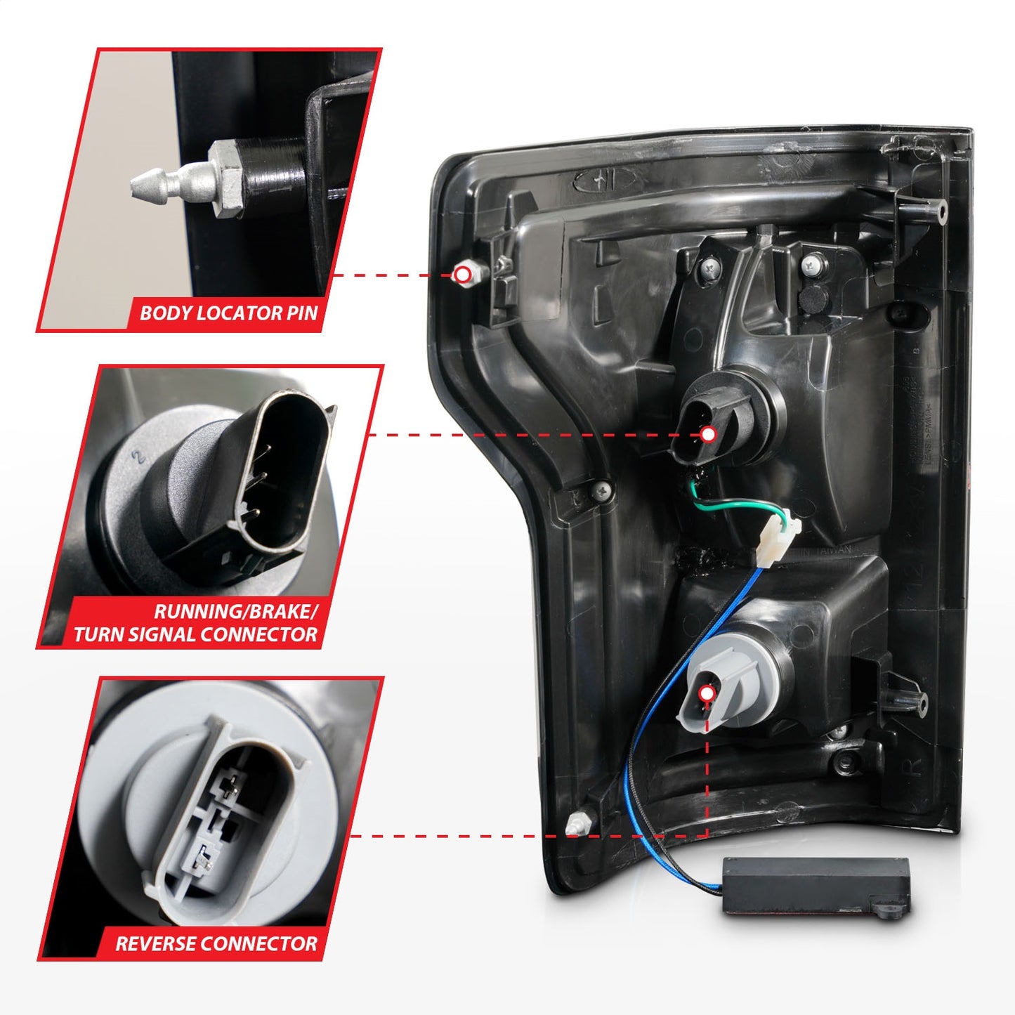 Anzo USA | LED Tail Light Assembly LED Clear Lens Black Housing Pair | Fits F-150 | 311261