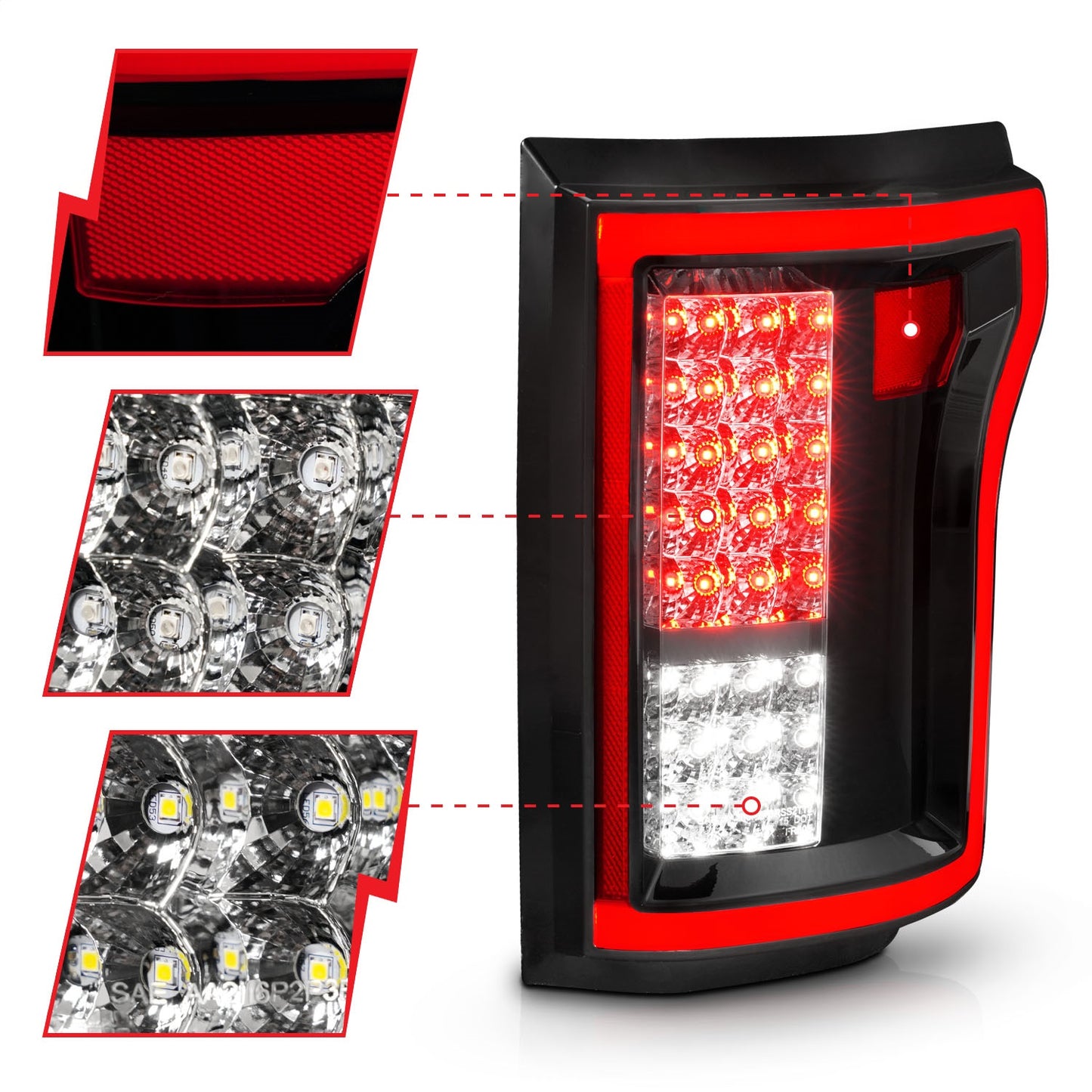 Anzo USA | LED Tail Light Assembly LED Red/Clear Lens Pair | Fits F-150 | 311262