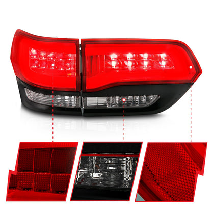 Anzo USA | LED Tail Light Assembly LED Red/Clear Lens | Fits Grand Cherokee | 311268