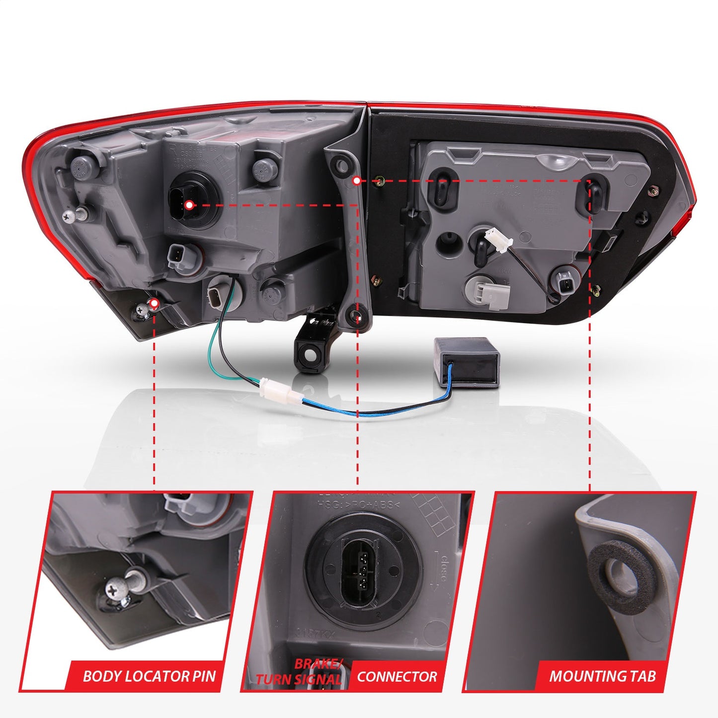 Anzo USA | LED Tail Light Assembly LED Red/Smoke Lens | Fits Grand Cherokee | 311269