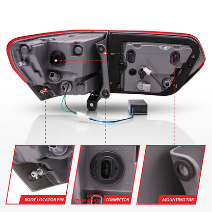 Anzo USA | LED Tail Light Assembly LED Red/Smoke Lens | Fits Grand Cherokee | 311269