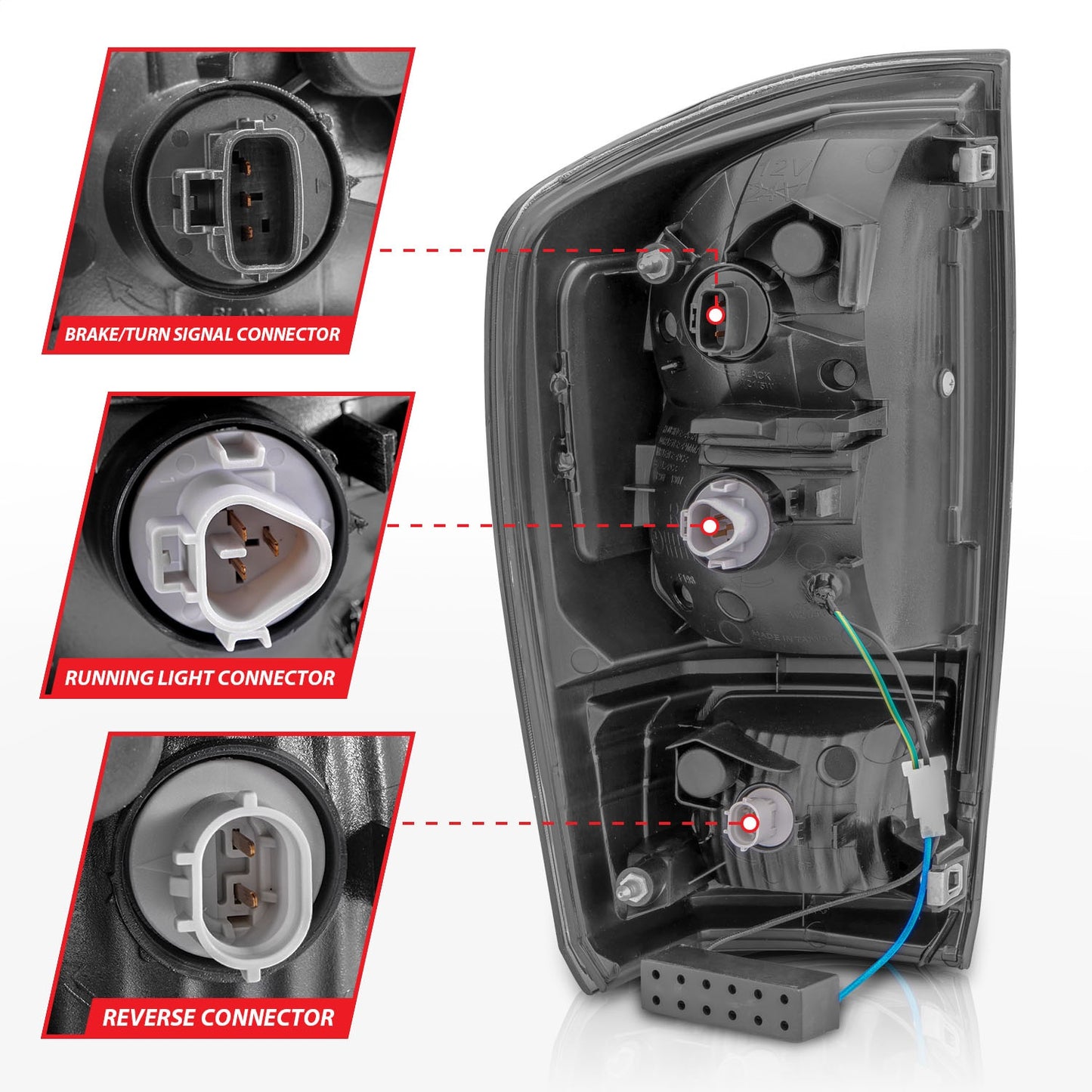 Anzo USA | LED Tail Light Assembly Smoke Lens Black Housing Pair | Fits Tacoma | 311282