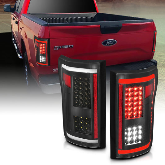 Anzo USA | LED Tail Light Assembly LED Clear Lens Black Housing Red/White Light Color G2 Pair | Fits F-150 | 311285