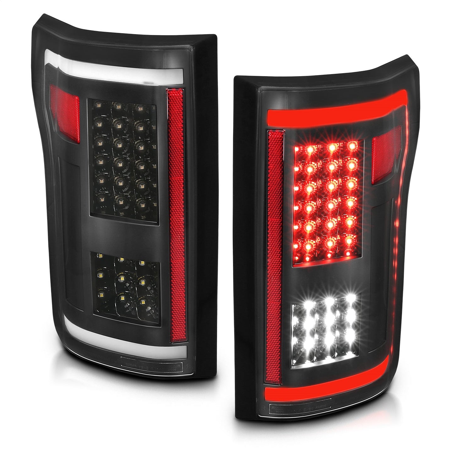 Anzo USA | LED Tail Light Assembly LED Clear Lens Black Housing Red/White Light Color G2 Pair | Fits F-150 | 311285
