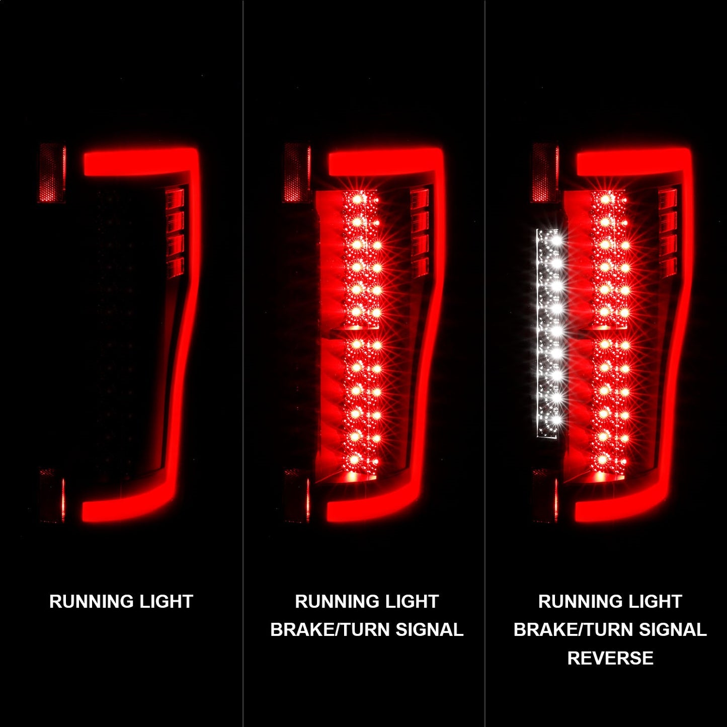 Anzo USA | LED Tail Light Assembly LED Red/Clear Lens Pair | Fits F-250 Super Duty | 311287