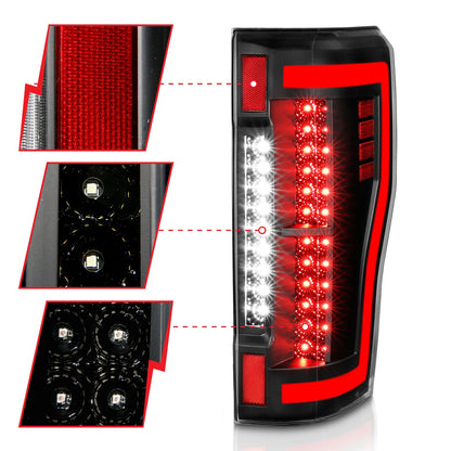Anzo USA | LED Tail Light Assembly LED Red/Clear Lens Pair | Fits F-250 Super Duty | 311287