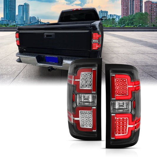 Anzo USA | LED Tail Light Assembly LED Black Lens Pair | Fits Silverado 1500 | 311289