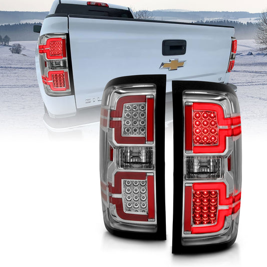 Anzo USA | LED Tail Light Assembly LED Chrome Lens Pair | Fits Silverado 1500 | 311291