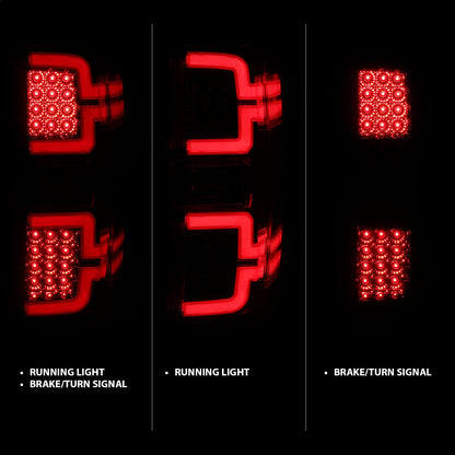 Anzo USA | LED Tail Light Assembly LED Chrome Lens Pair | Fits Silverado 1500 | 311291