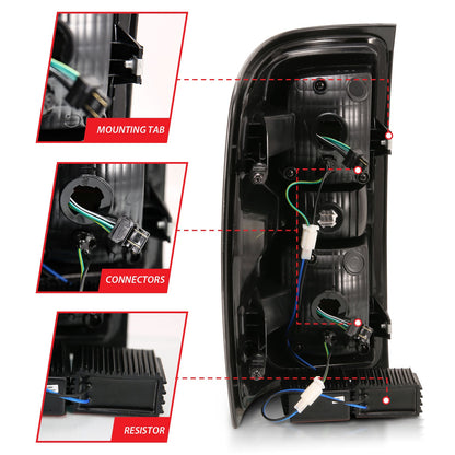 Anzo USA | LED Tail Light Assembly LED Chrome Lens Pair | Fits Silverado 1500 | 311291
