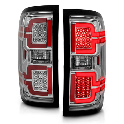 Anzo USA | LED Tail Light Assembly LED Chrome Lens Pair | Fits Silverado 1500 | 311291