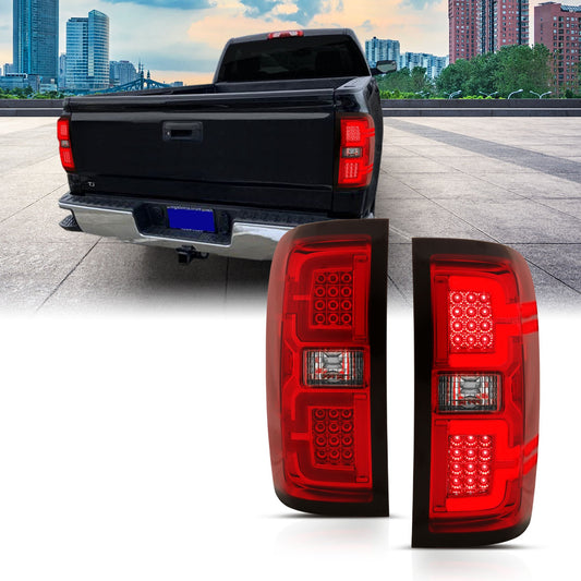 Anzo USA | Tail Light Assembly LED Red/Clear Lens Pair | Fits Silverado 1500 | 311292