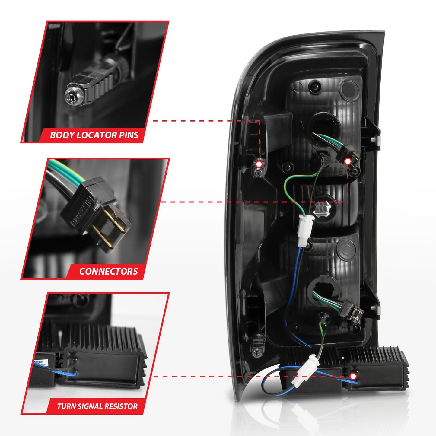 Anzo USA | Tail Light Assembly LED Red/Clear Lens Pair | Fits Silverado 1500 | 311292