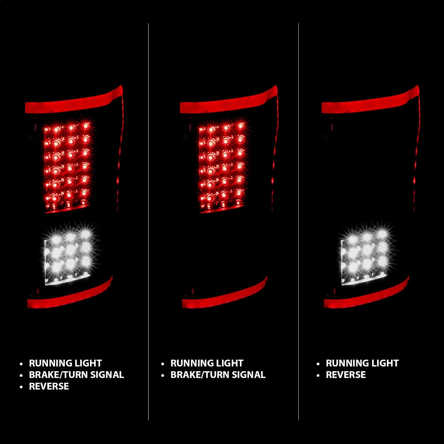 Anzo USA | LED Tail Light Assembly LED w/Black Sequential Lens Pair | Fits F-150 | 311293