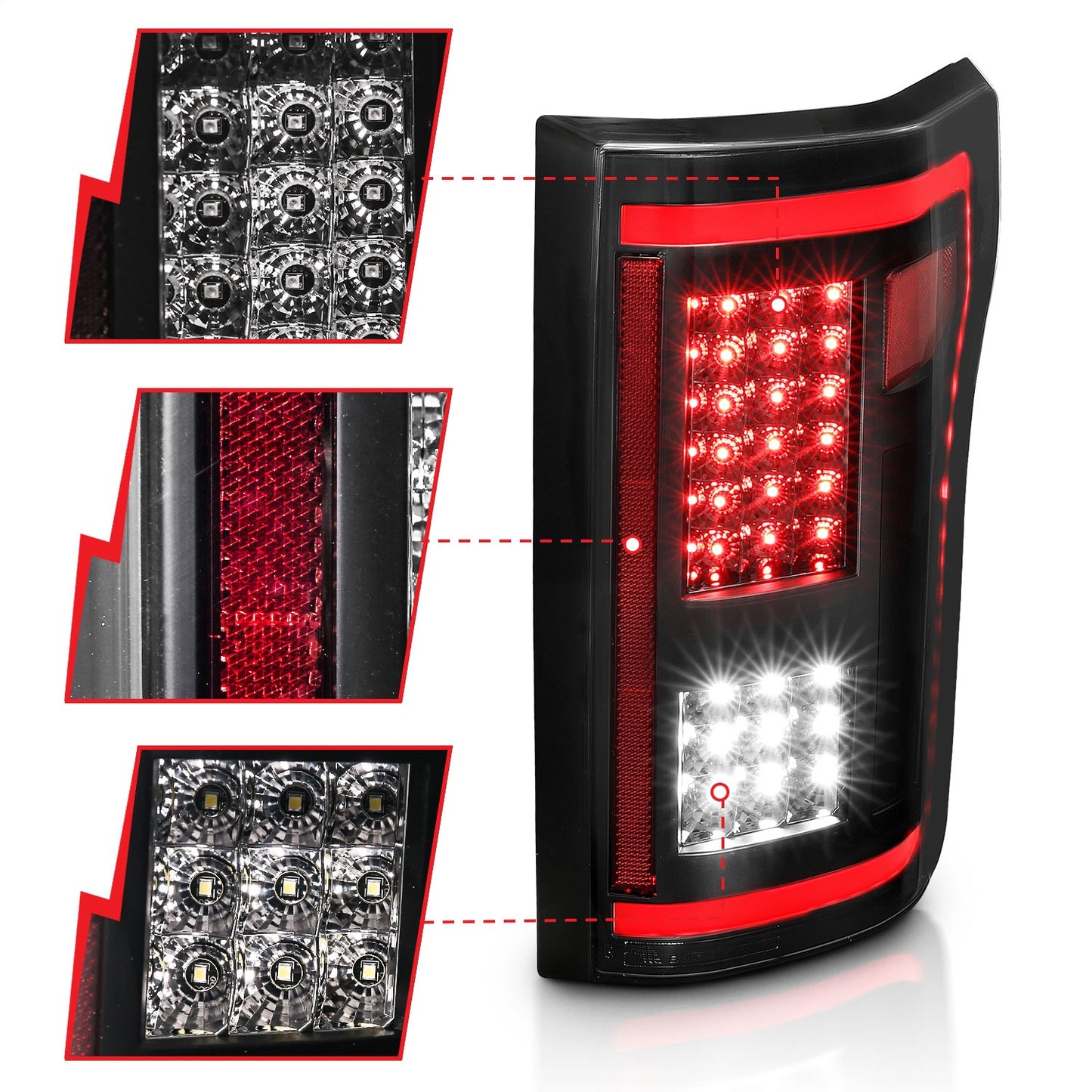Anzo USA | LED Tail Light Assembly LED w/Smoke Sequential Lens Pair | Fits F-150 | 311294