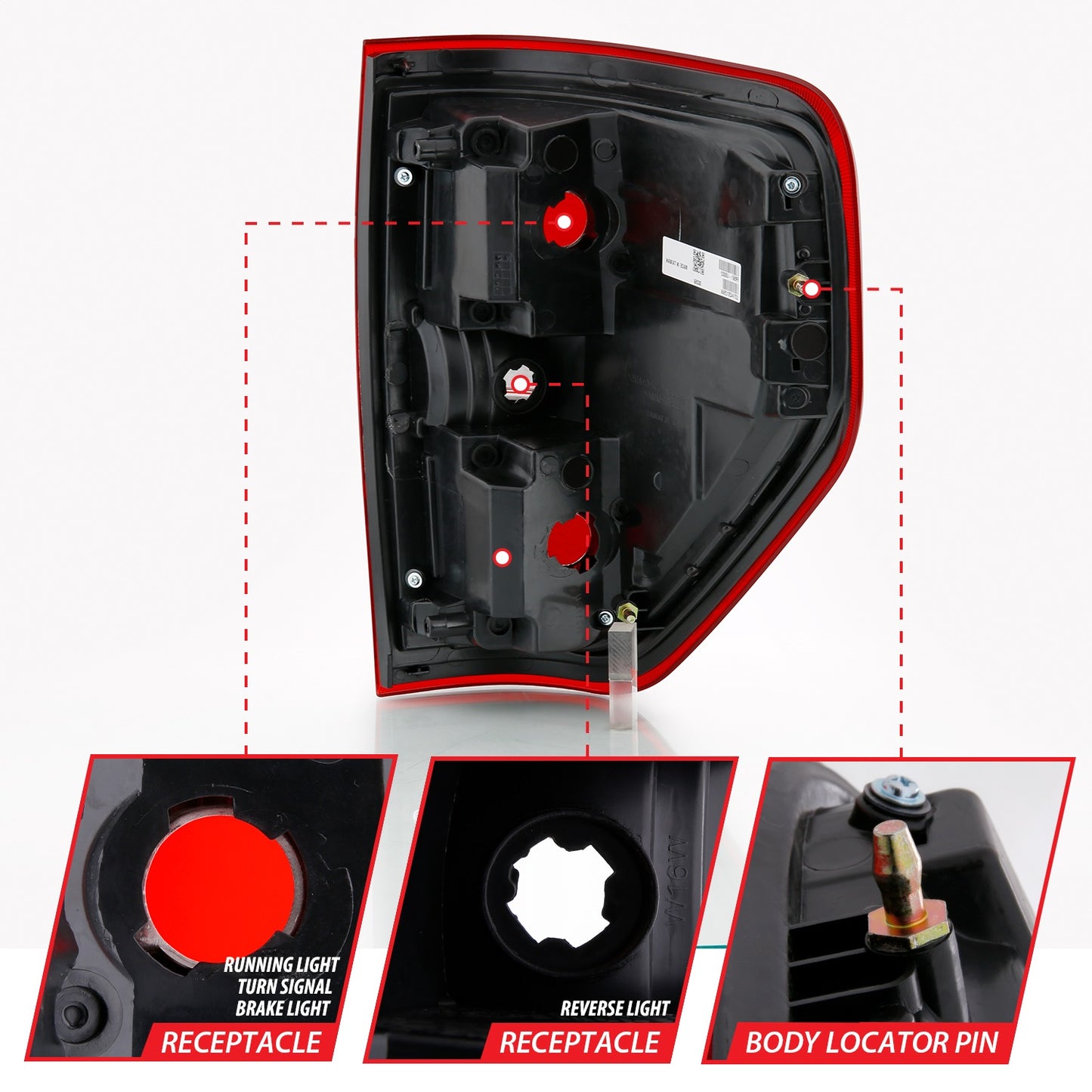Anzo USA | Tail Light Assembly Red/Clear Lens w/o Bulb Pair | Fits F-150 | 311299