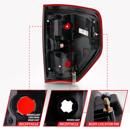 Anzo USA | Tail Light Assembly Red/Clear Lens w/o Bulb Pair | Fits F-150 | 311299