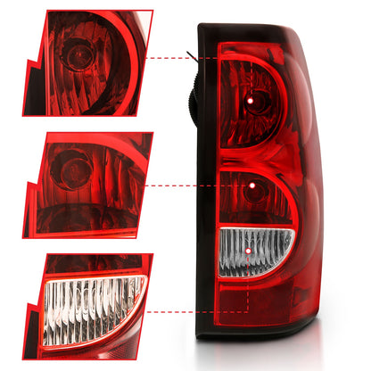 Anzo USA | Tail Light Assembly Red/Clear Lens w/Black Trim OE Replacement | Fits Silverado 1500 | 311302