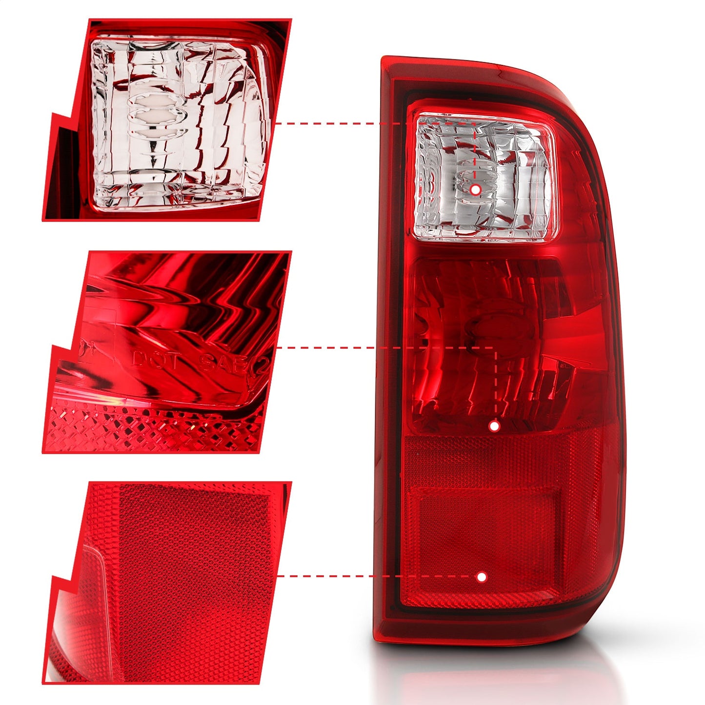 Anzo USA | Tail Light Assembly  Red/Clear Lens  OE Replacement  |  Fits F-250 Super Duty | 311305