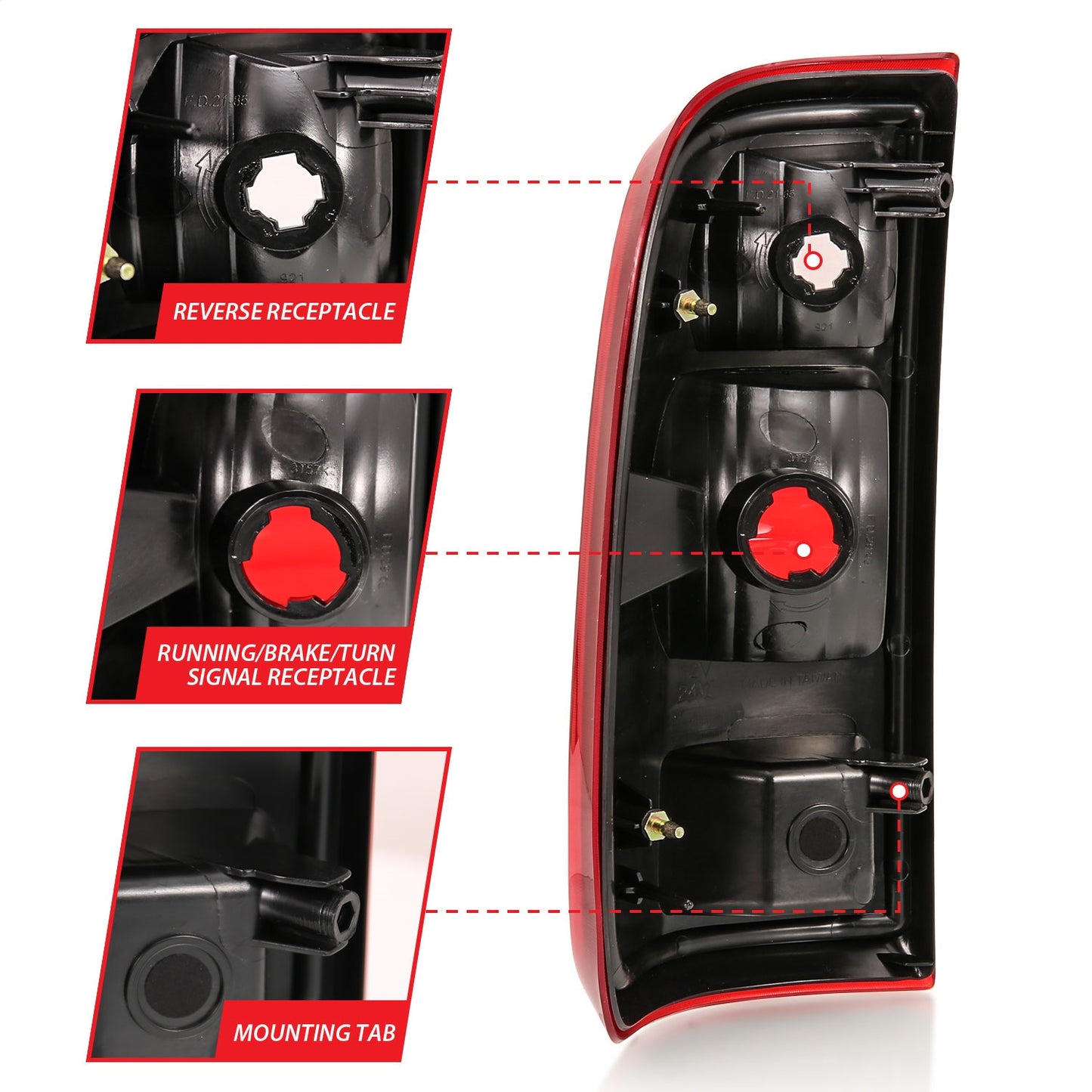 Anzo USA | Tail Light Assembly  Red/Clear Lens  OE Replacement  |  Fits F-250 Super Duty | 311305