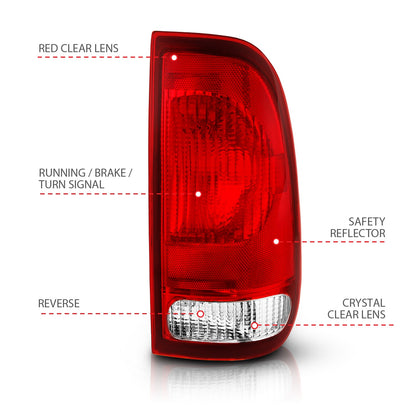 Anzo USA | Tail Light Assembly Red/Clear Lens OE Replacement | Fits F-250 Super Duty | 311307