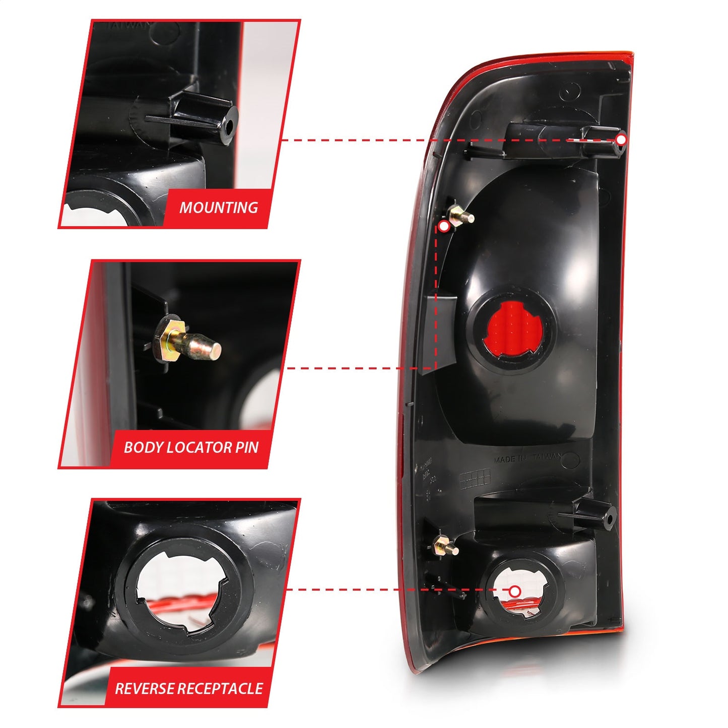 Anzo USA | Tail Light Assembly Red/Clear Lens OE Replacement | Fits F-250 Super Duty | 311307