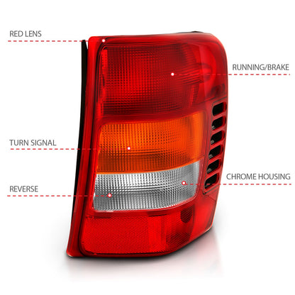 Anzo USA | Tail Light Assembly Red/Clear Lens OE Replacement | Fits Grand Cherokee | 311308