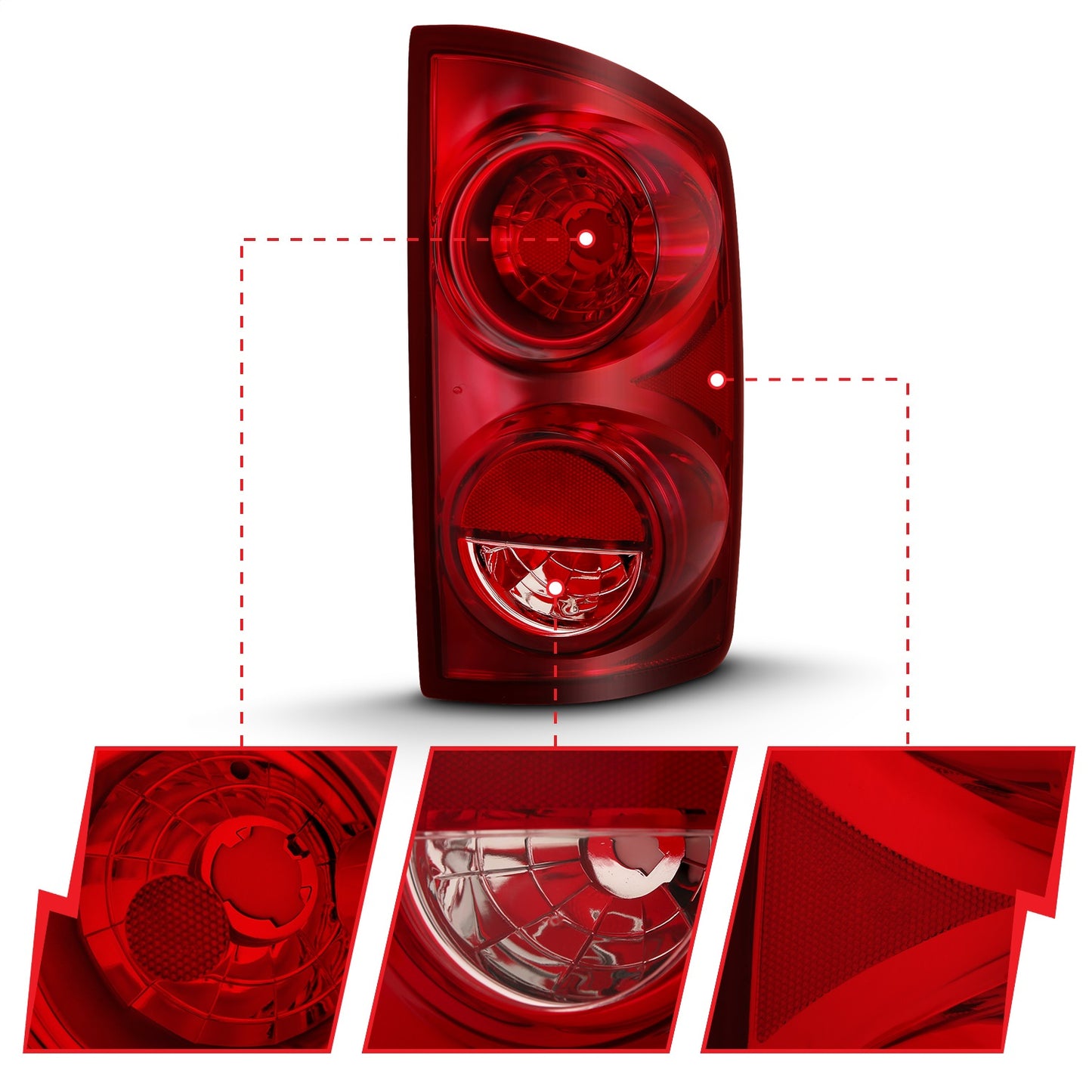 Anzo USA | Tail Light Assembly Red Lens Pair | Fits Ram 1500 | 311309