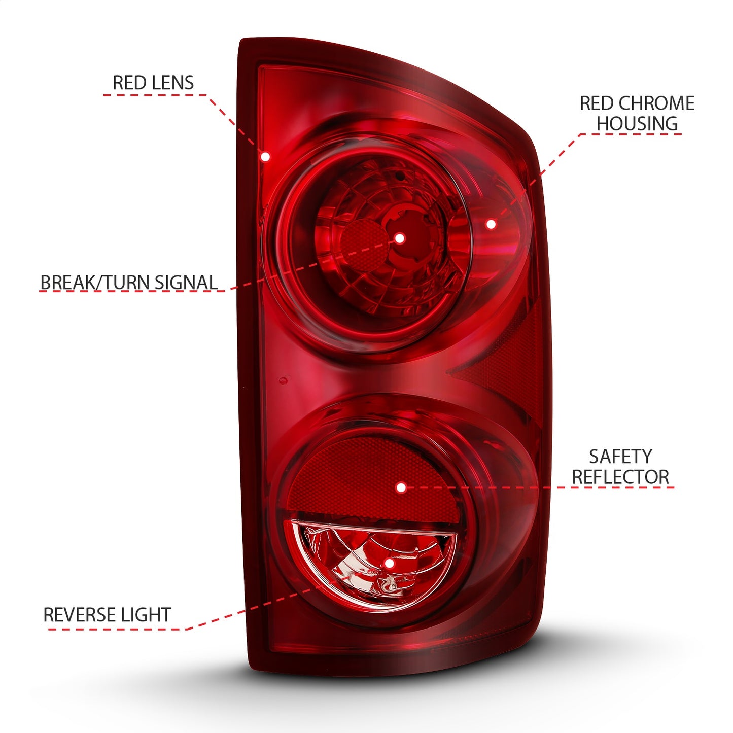 Anzo USA | Tail Light Assembly Red Lens Pair | Fits Ram 1500 | 311309