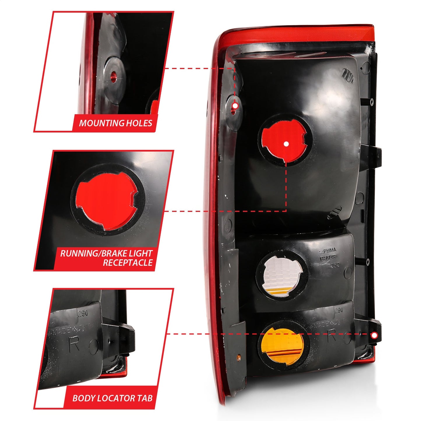 Anzo USA | Tail Light Assembly Red/Clear Lens Pair | Fits Ranger | 311310