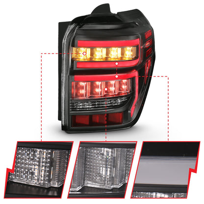 Anzo USA | LED Tail Light Assembly LED Clear Lens Black Housing Red Light Bar w/Sequential Pair | Fits 4Runner | 311311
